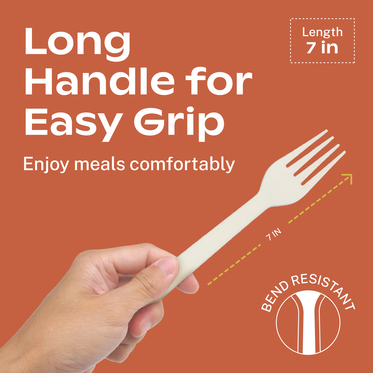 CORAL Ivory White 100% Compostable Knives - 120 Heavy Duty No Plastic Knives (7.0 inch) - Break Resistant with Smooth Edges, Ocean Friendly Alternative to Plastic Silverware - Biodegradable & Disposable Knives for Parties, Weddings, Picnics, BBQs, Camping