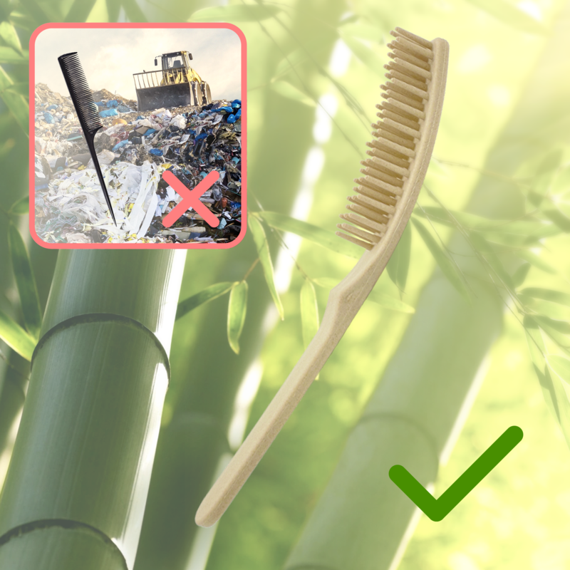 hotel disposable combs bamboo hair comb anti - static smooth styling hairdressing stylist natural plastic-free bpa-free compostable sustainable - CHANYI Eco