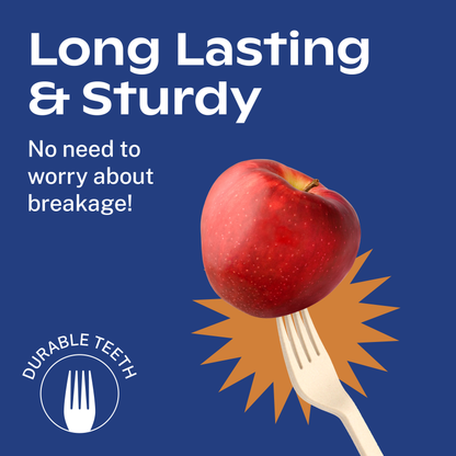 CORAL 100% Compostable Forks - 400 Heavy Duty Eco Forks (7.0 inch) - Break-Resistant with Smooth Edges, Eco-Friendly Alternative to Plastic Cutlery - Biodegradable & Disposable Forks for Parties