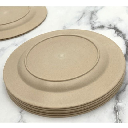 CORAL Bamboo Plates - 100% Compostable Plant-Based Bamboo Fiber, Durable, Eco Friendly, Biodegradable & Disposable, for Eating