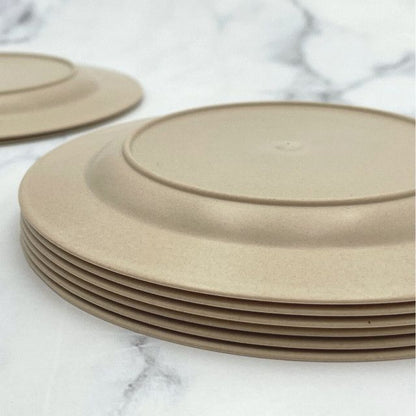 CORAL Bamboo Plates - 100% Compostable Plant-Based Bamboo Fiber, Durable, Eco Friendly, Biodegradable & Disposable, for Eating