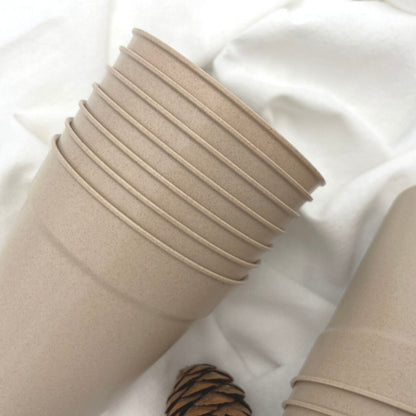 CORAL Bamboo Cups - 100% Compostable Plant-Based Bamboo Fiber, Durable, Eco Friendly, Biodegradable & Disposable, for Drinking