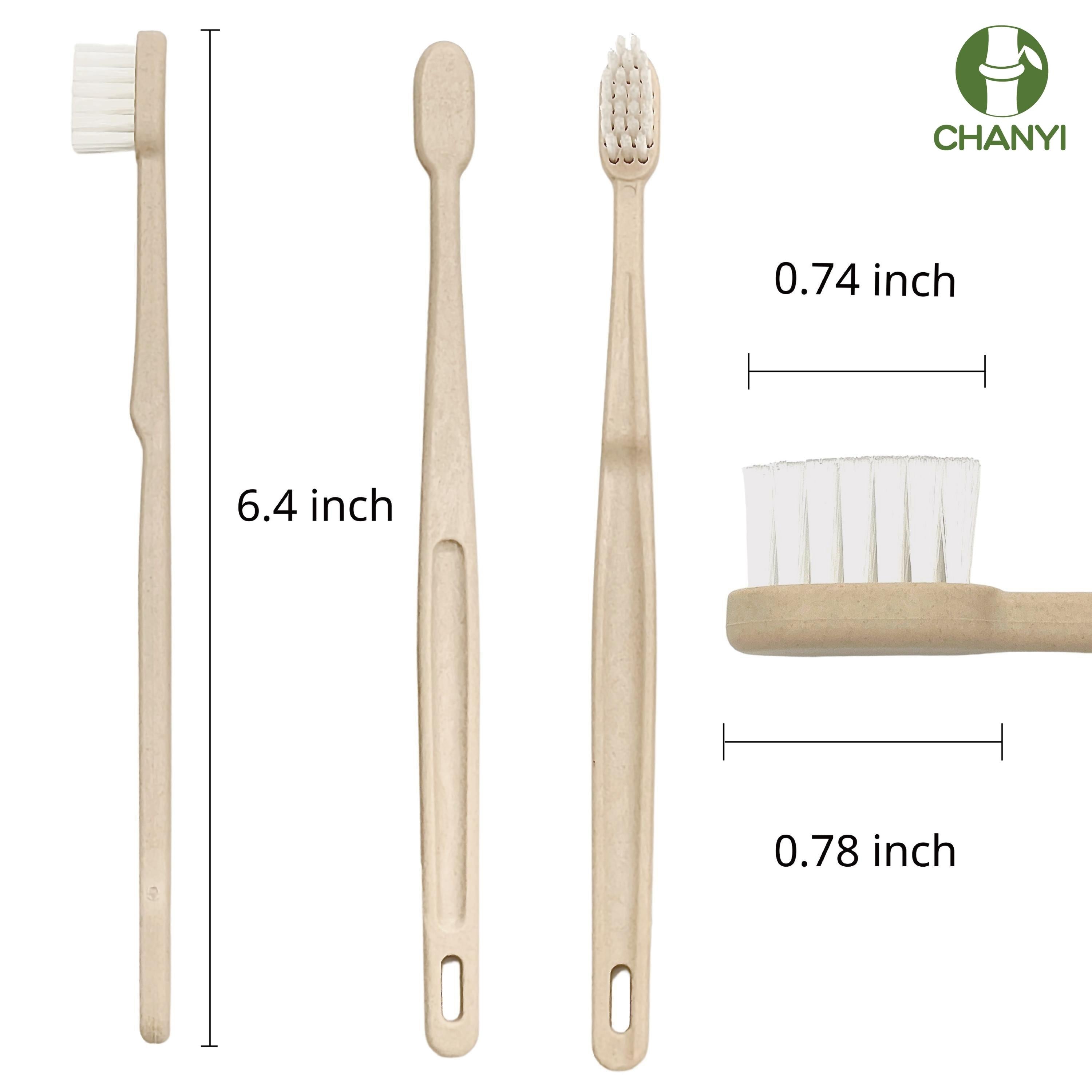 CHANYI Bamboo Toothbrushes - Medium - 100% Plant-Based Bamboo-Fiber Composite, Durable & Splinter Free, Fine BPA Free Bristles, 10 Individually Packaged Brushes - Adult